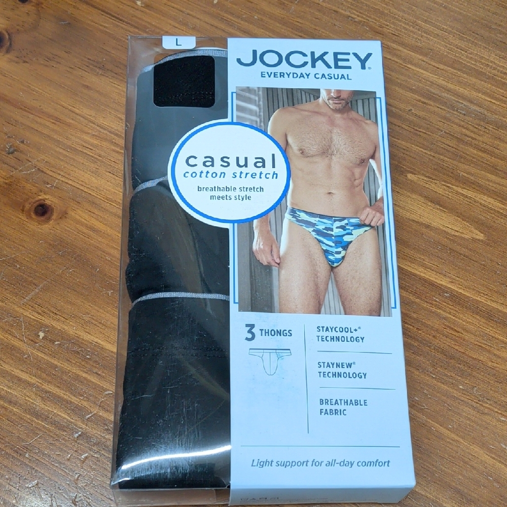 Jockey True Style Thong - 3 Pack - Size Large ( 36"-38" )